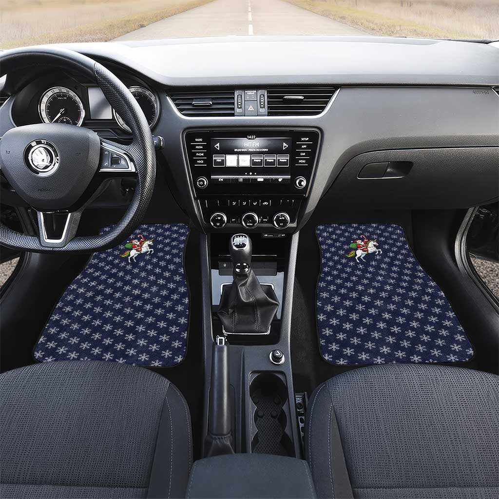 Horse And Santa Claus Christmas Christmas Car Mats Xmas Holiday Patterns - Wonder Print Shop