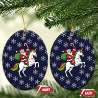 Horse And Santa Claus Christmas Ceramic Ornament Xmas Holiday Patterns - Wonder Print Shop