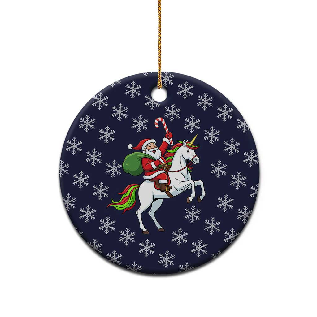 Horse And Santa Claus Christmas Ceramic Ornament Xmas Holiday Patterns - Wonder Print Shop