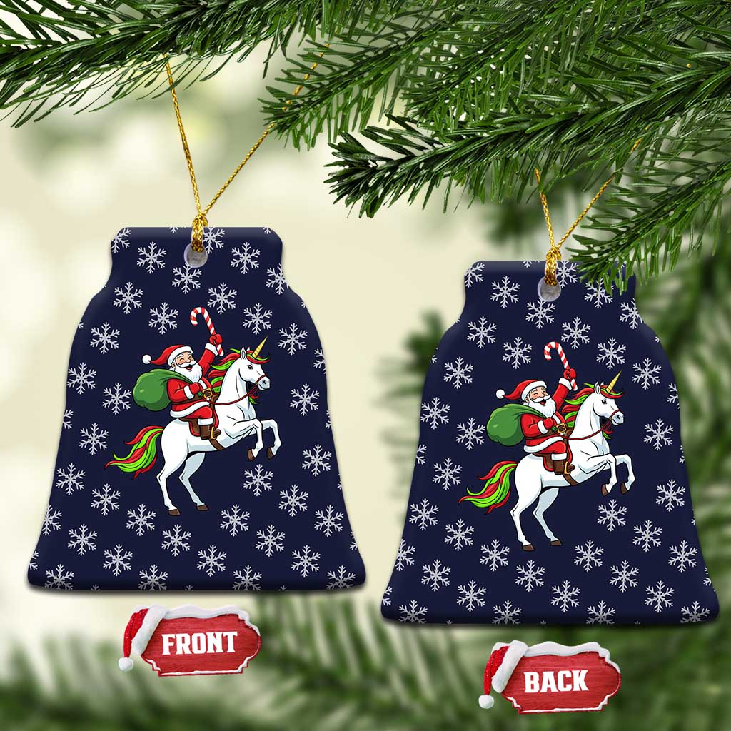 Horse And Santa Claus Christmas Ceramic Ornament Xmas Holiday Patterns - Wonder Print Shop