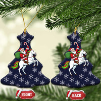 Horse And Santa Claus Christmas Ceramic Ornament Xmas Holiday Patterns - Wonder Print Shop