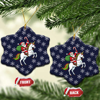 Horse And Santa Claus Christmas Ceramic Ornament Xmas Holiday Patterns - Wonder Print Shop