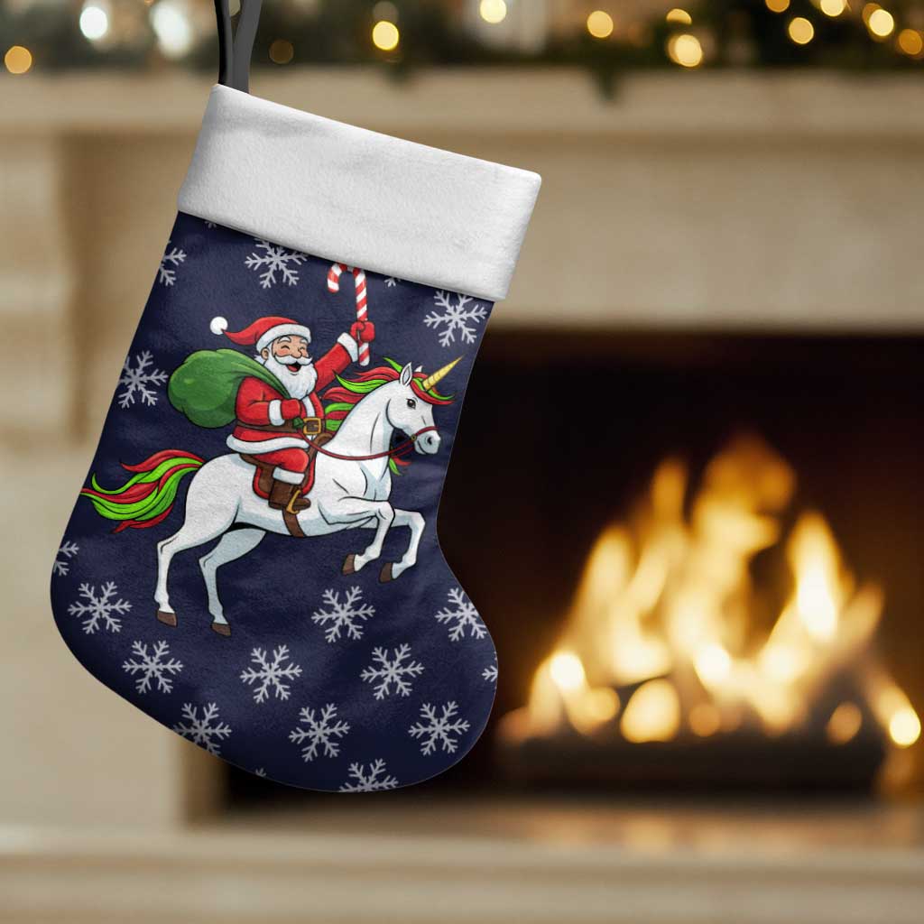 Horse And Santa Claus Christmas Christmas Stocking Xmas Holiday Patterns - Wonder Print Shop