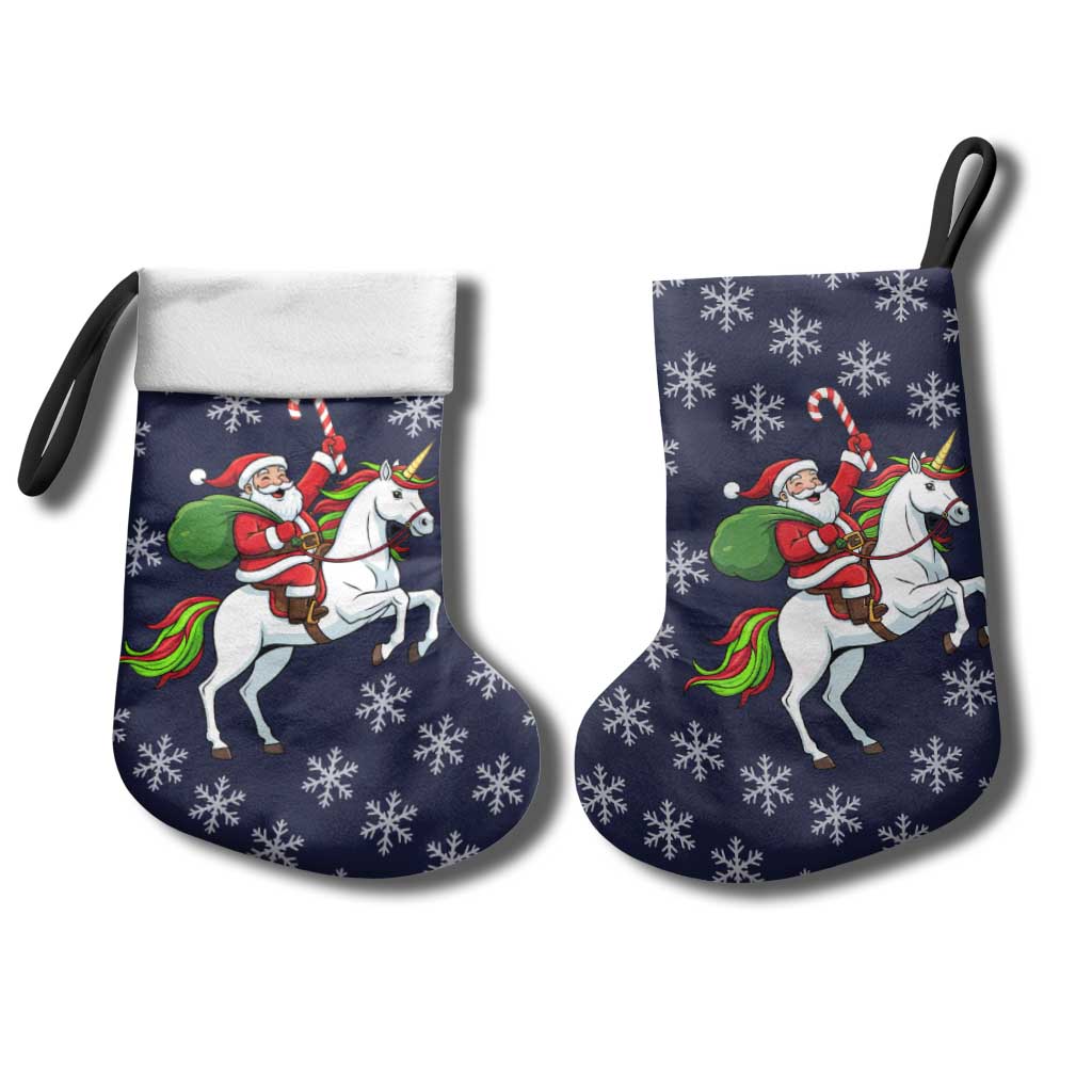 Horse And Santa Claus Christmas Christmas Stocking Xmas Holiday Patterns - Wonder Print Shop