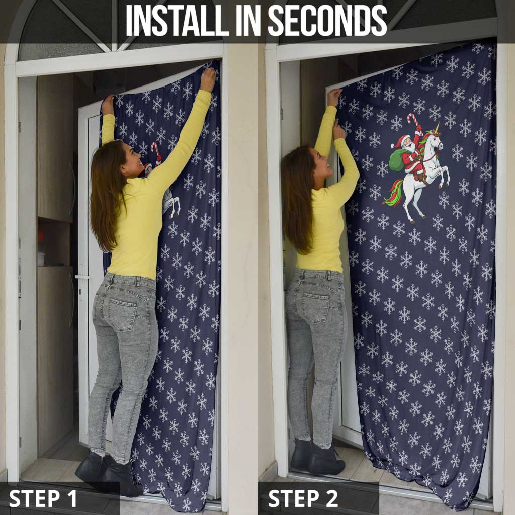 Horse And Santa Claus Christmas Christmas Door Cover Xmas Holiday Patterns - Wonder Print Shop