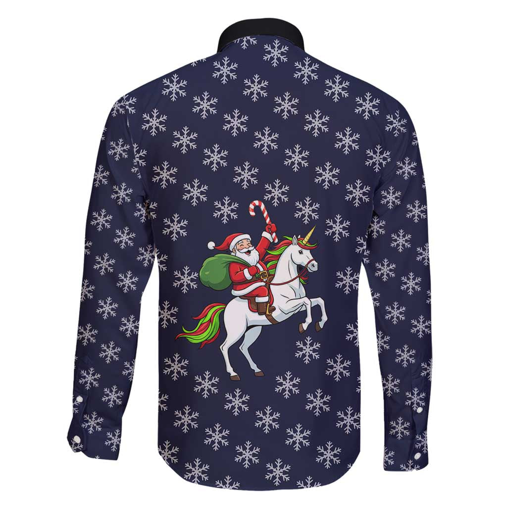 Horse And Santa Claus Christmas Christmas Family Matching Long Sleeve Bodycon Dress and Hawaiian Shirt Xmas Holiday Patterns - Wonder Print Shop