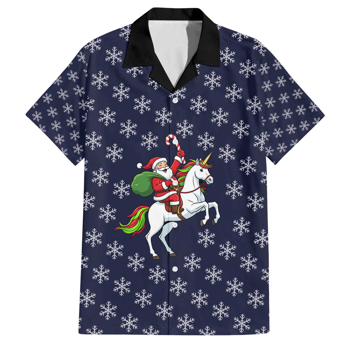 Horse And Santa Claus Christmas Christmas Family Matching Off The Shoulder Long Sleeve Dress and Hawaiian Shirt Xmas Holiday Patterns - Wonder Print Shop