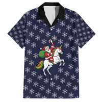 Horse And Santa Claus Christmas Christmas Family Matching Off The Shoulder Long Sleeve Dress and Hawaiian Shirt Xmas Holiday Patterns - Wonder Print Shop