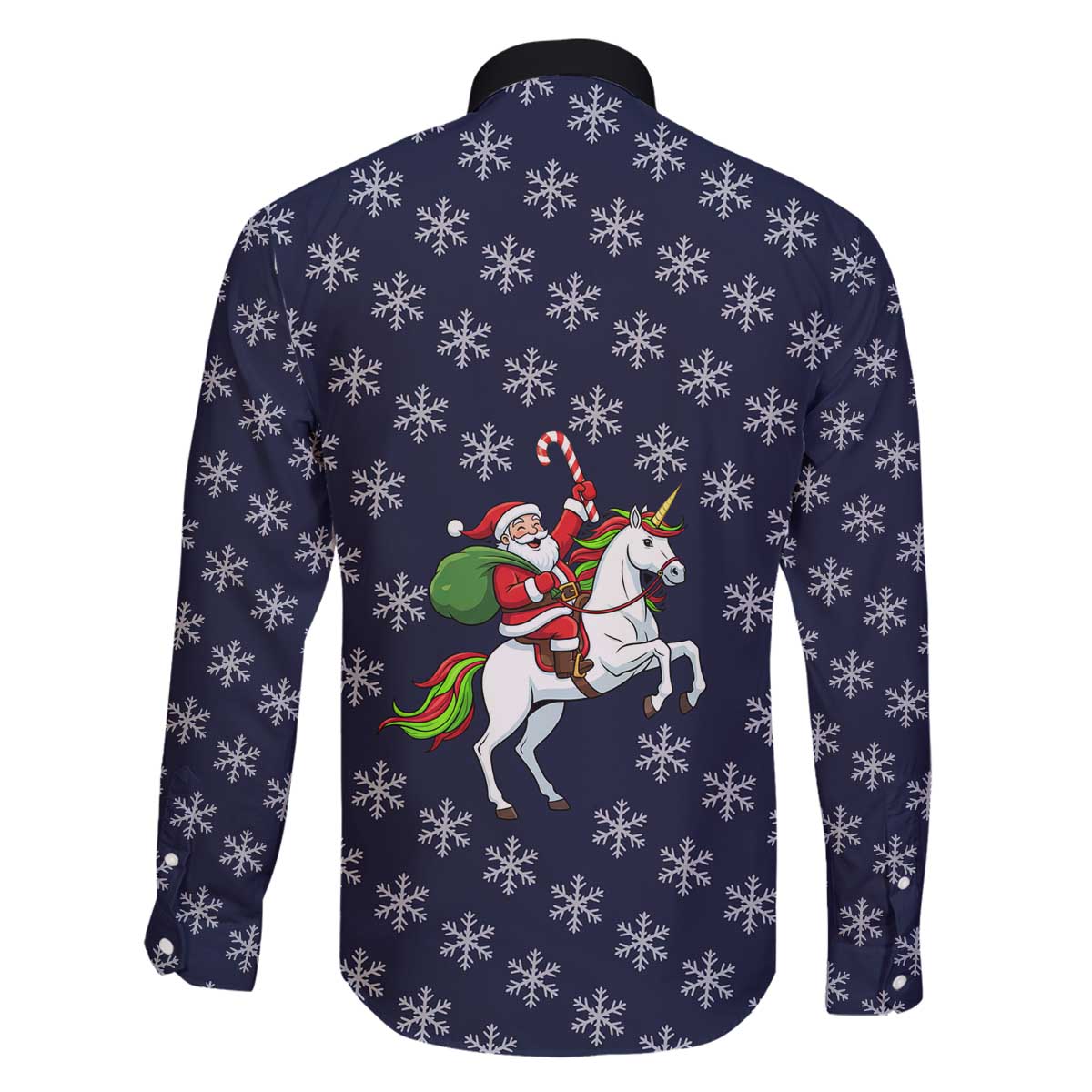 Horse And Santa Claus Christmas Christmas Family Matching Off The Shoulder Long Sleeve Dress and Hawaiian Shirt Xmas Holiday Patterns - Wonder Print Shop