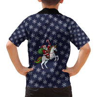 Horse And Santa Claus Christmas Christmas Family Matching Off Shoulder Maxi Dress and Hawaiian Shirt Xmas Holiday Patterns - Wonder Print Shop