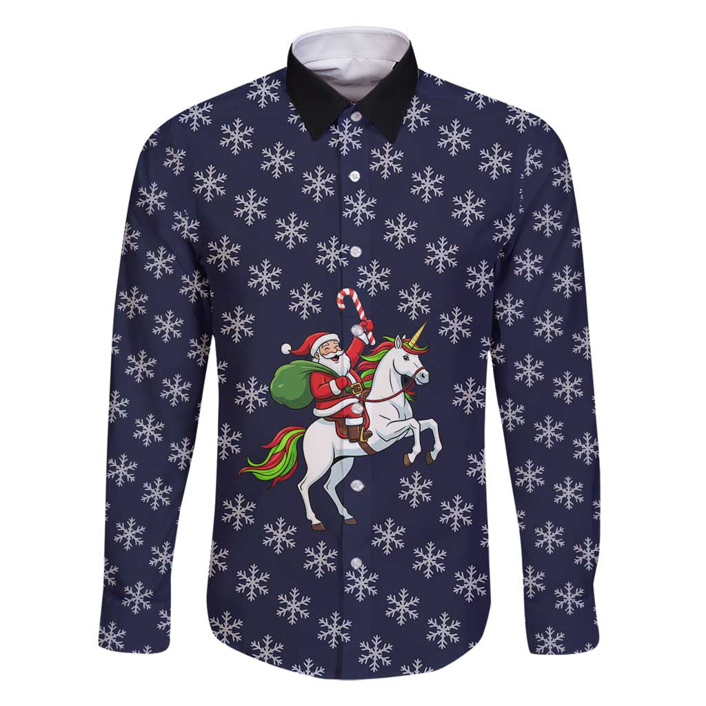 Horse And Santa Claus Christmas Christmas Family Matching Off Shoulder Maxi Dress and Hawaiian Shirt Xmas Holiday Patterns - Wonder Print Shop