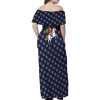 Horse And Santa Claus Christmas Christmas Family Matching Off Shoulder Maxi Dress and Hawaiian Shirt Xmas Holiday Patterns - Wonder Print Shop