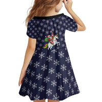 Horse And Santa Claus Christmas Christmas Family Matching Short Sleeve Bodycon Dress and Hawaiian Shirt Xmas Holiday Patterns - Wonder Print Shop