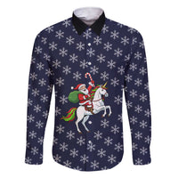 Horse And Santa Claus Christmas Christmas Family Matching Short Sleeve Bodycon Dress and Hawaiian Shirt Xmas Holiday Patterns - Wonder Print Shop