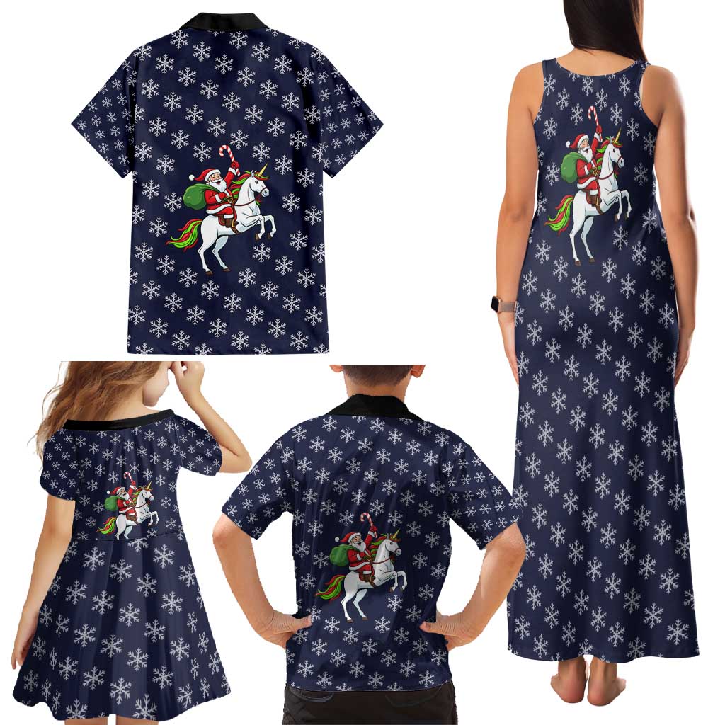 Horse And Santa Claus Christmas Christmas Family Matching Tank Maxi Dress and Hawaiian Shirt Xmas Holiday Patterns - Wonder Print Shop