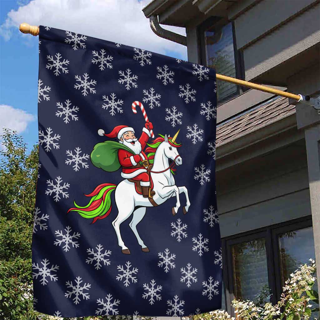 Horse And Santa Claus Christmas Christmas Garden Flag Xmas Holiday Patterns - Wonder Print Shop