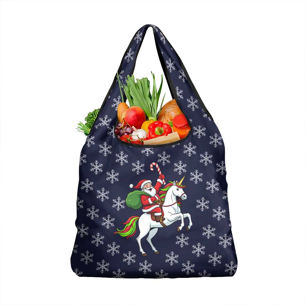 Horse And Santa Claus Christmas Christmas Grocery Bag Xmas Holiday Patterns - Wonder Print Shop