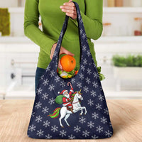 Horse And Santa Claus Christmas Christmas Grocery Bag Xmas Holiday Patterns - Wonder Print Shop
