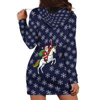 Horse And Santa Claus Christmas Christmas Hoodie Dress Xmas Holiday Patterns - Wonder Print Shop