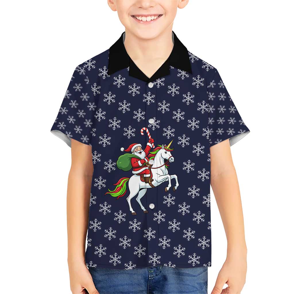 Horse And Santa Claus Christmas Christmas Kid Hawaiian Shirt Xmas Holiday Patterns - Wonder Print Shop