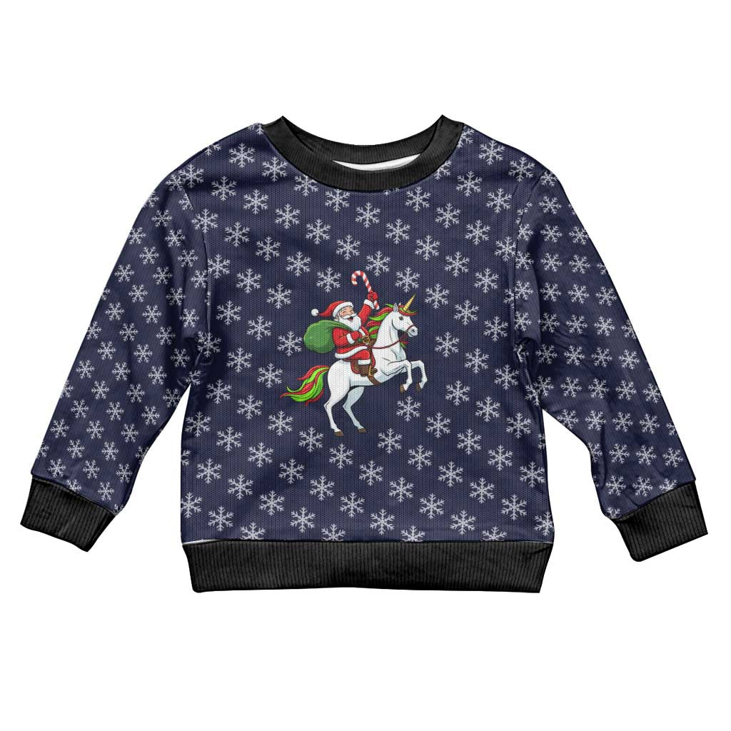 Horse And Santa Claus Christmas Kid Ugly Christmas Sweater Xmas Holiday Patterns - Wonder Print Shop