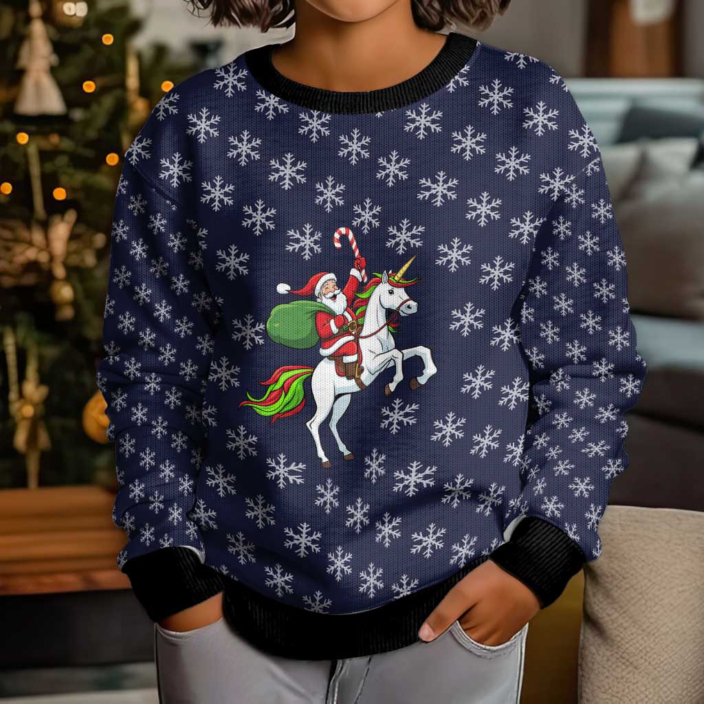 Horse And Santa Claus Christmas Kid Ugly Christmas Sweater Xmas Holiday Patterns - Wonder Print Shop
