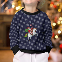 Horse And Santa Claus Christmas Kid Ugly Christmas Sweater Xmas Holiday Patterns - Wonder Print Shop