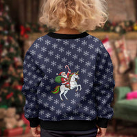 Horse And Santa Claus Christmas Kid Ugly Christmas Sweater Xmas Holiday Patterns - Wonder Print Shop