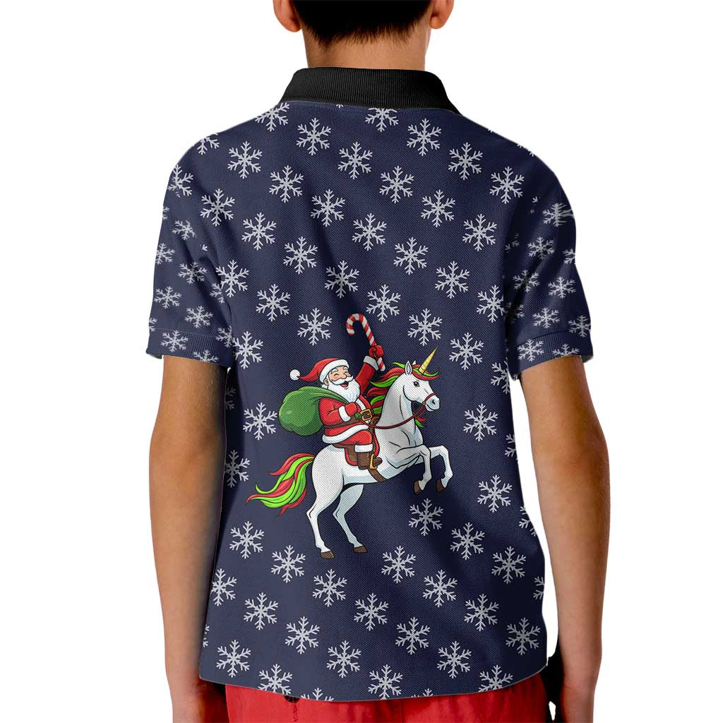 Horse And Santa Claus Christmas Christmas Kid Polo Shirt Xmas Holiday Patterns - Wonder Print Shop