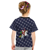 Horse And Santa Claus Christmas Christmas Kid T Shirt Xmas Holiday Patterns - Wonder Print Shop