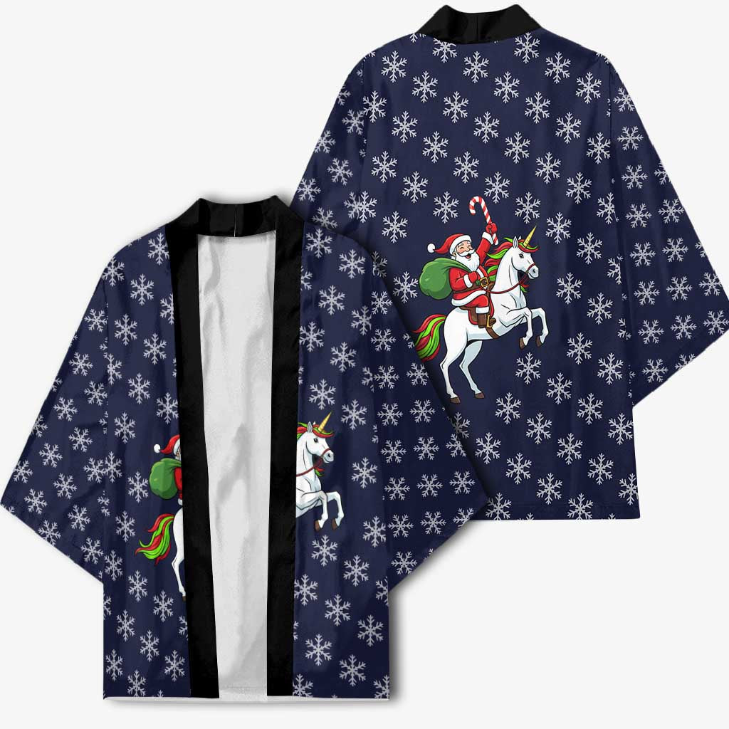 Horse And Santa Claus Christmas Christmas Kimono Xmas Holiday Patterns - Wonder Print Shop
