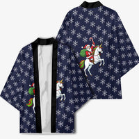 Horse And Santa Claus Christmas Christmas Kimono Xmas Holiday Patterns - Wonder Print Shop