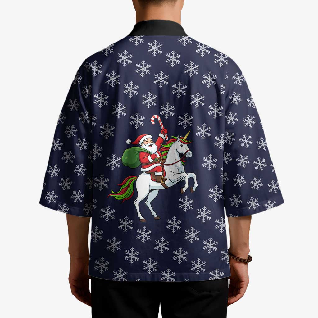 Horse And Santa Claus Christmas Christmas Kimono Xmas Holiday Patterns - Wonder Print Shop