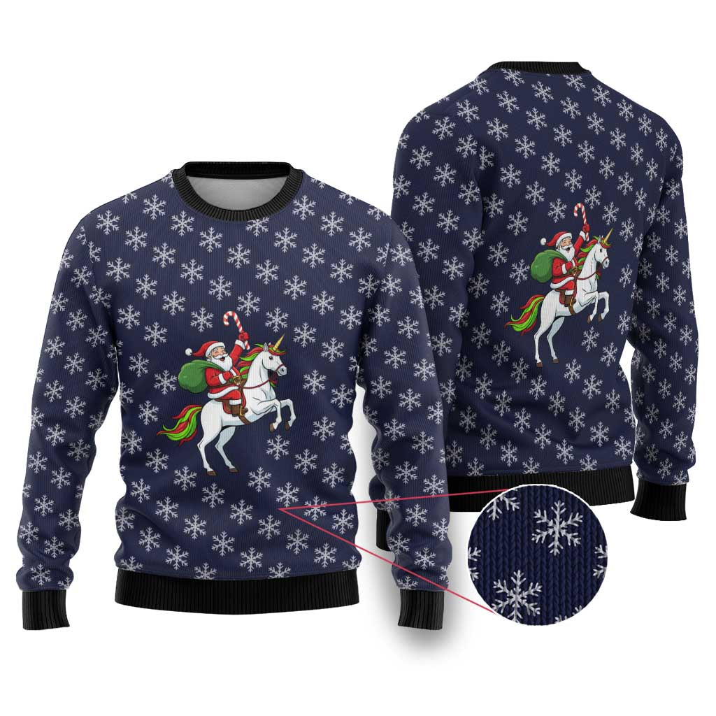 Horse And Santa Claus Christmas Ugly Christmas Sweater Xmas Holiday Patterns - Wonder Print Shop