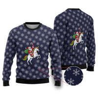 Horse And Santa Claus Christmas Ugly Christmas Sweater Xmas Holiday Patterns - Wonder Print Shop