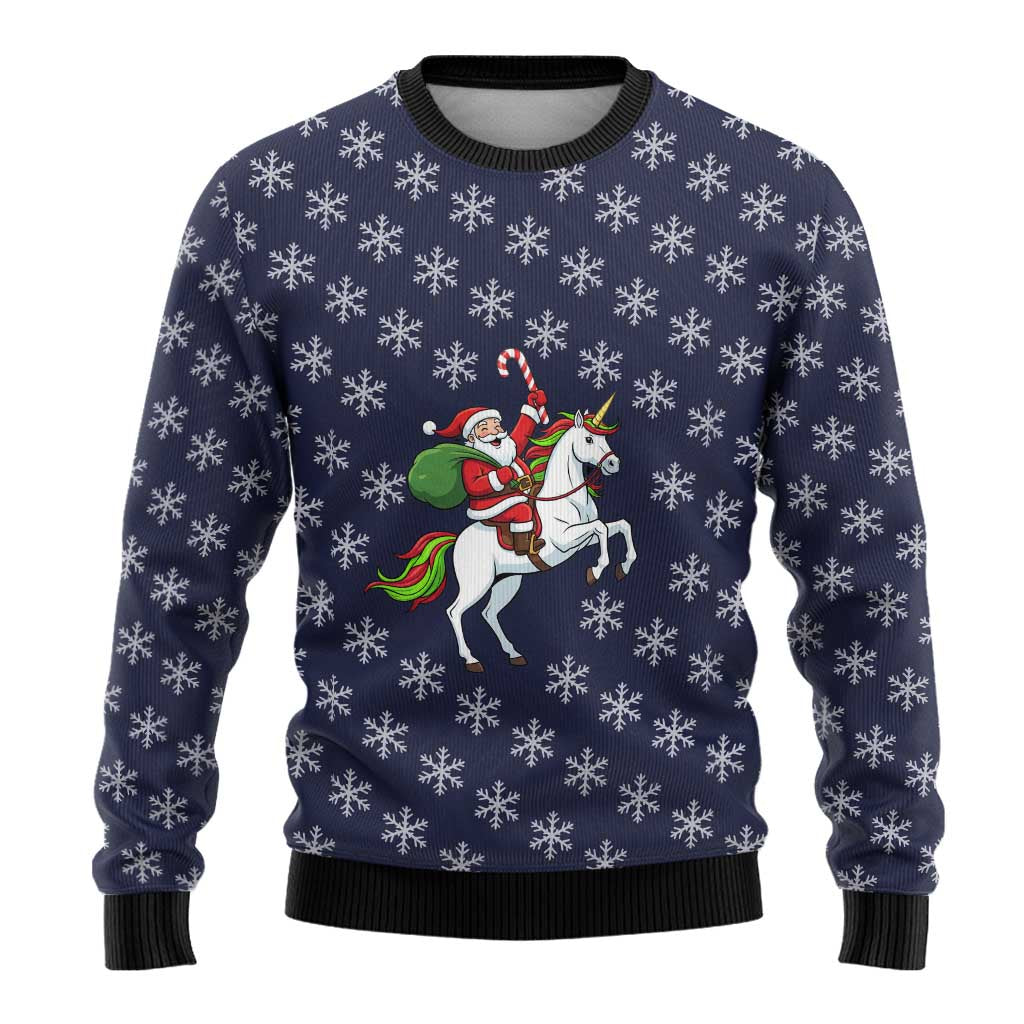 Horse And Santa Claus Christmas Ugly Christmas Sweater Xmas Holiday Patterns - Wonder Print Shop