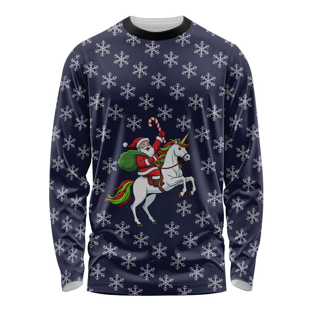 Horse And Santa Claus Christmas Christmas Long Sleeve Shirt Xmas Holiday Patterns - Wonder Print Shop