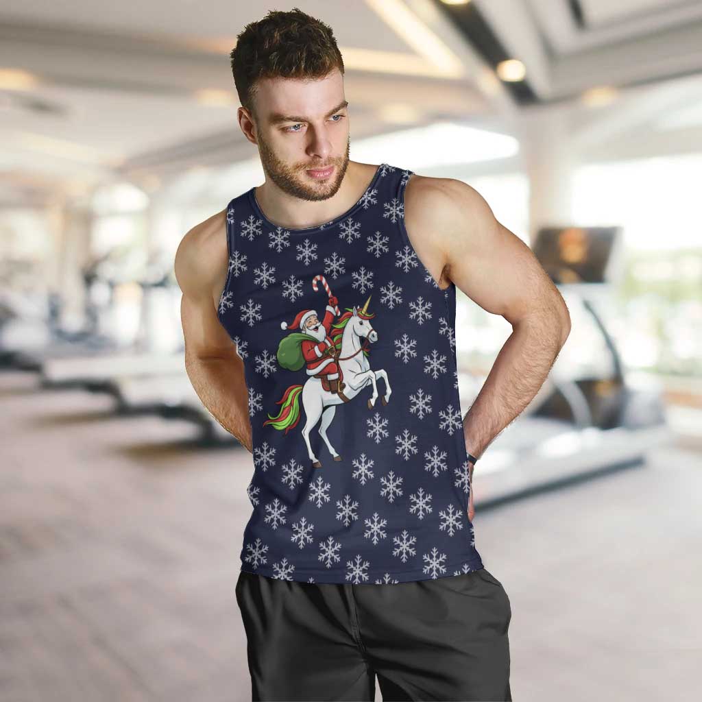 Horse And Santa Claus Christmas Christmas Men Tank Top Xmas Holiday Patterns - Wonder Print Shop