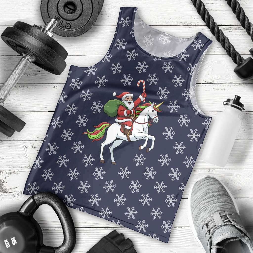 Horse And Santa Claus Christmas Christmas Men Tank Top Xmas Holiday Patterns - Wonder Print Shop