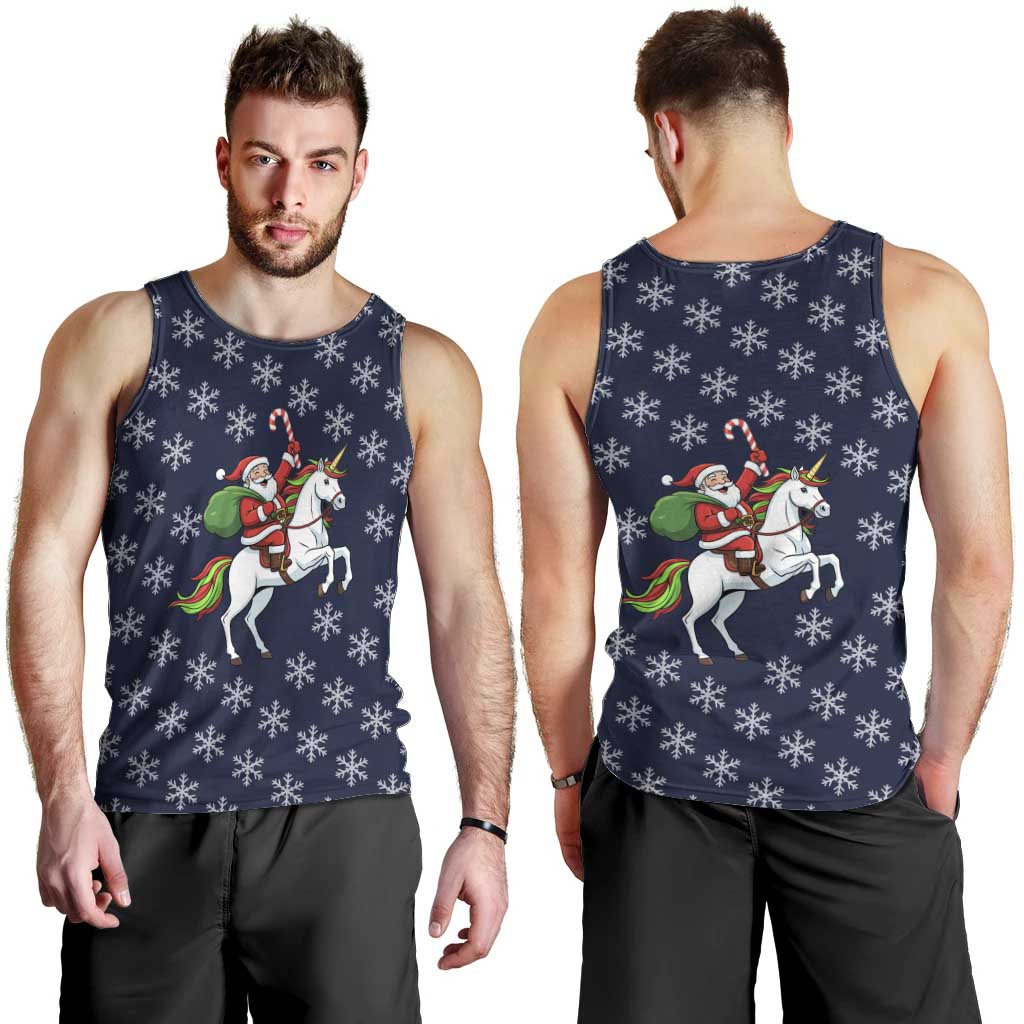 Horse And Santa Claus Christmas Christmas Men Tank Top Xmas Holiday Patterns - Wonder Print Shop