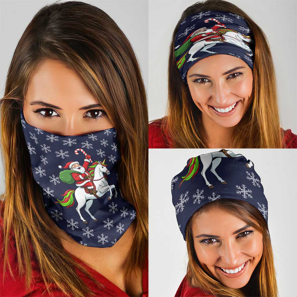 Horse And Santa Claus Christmas Christmas Neck Gaiter Xmas Holiday Patterns - Wonder Print Shop