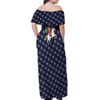 Horse And Santa Claus Christmas Christmas Off Shoulder Maxi Dress Xmas Holiday Patterns - Wonder Print Shop