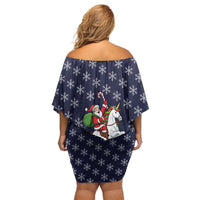 Horse And Santa Claus Christmas Christmas Off Shoulder Short Dress Xmas Holiday Patterns - Wonder Print Shop