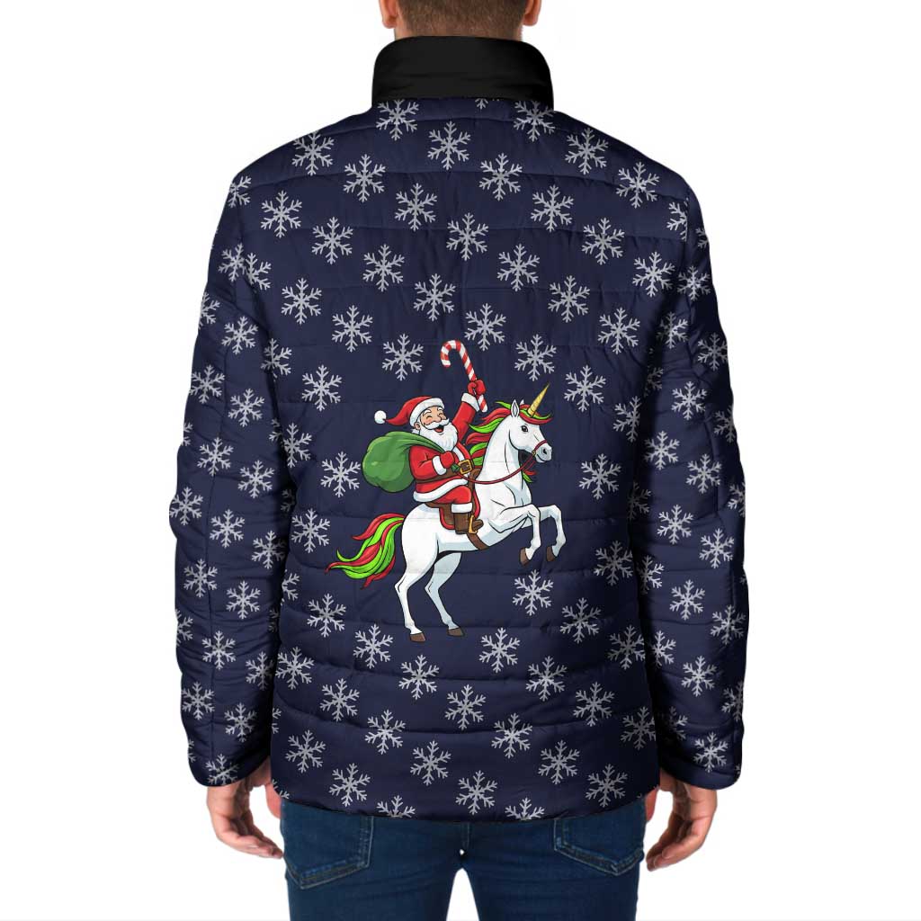 Horse And Santa Claus Christmas Christmas Padded Jacket Xmas Holiday Patterns - Wonder Print Shop
