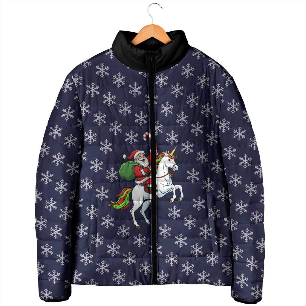 Horse And Santa Claus Christmas Christmas Padded Jacket Xmas Holiday Patterns - Wonder Print Shop