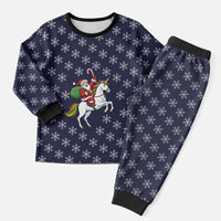 Horse And Santa Claus Christmas Christmas Pajama Set Xmas Holiday Patterns - Wonder Print Shop