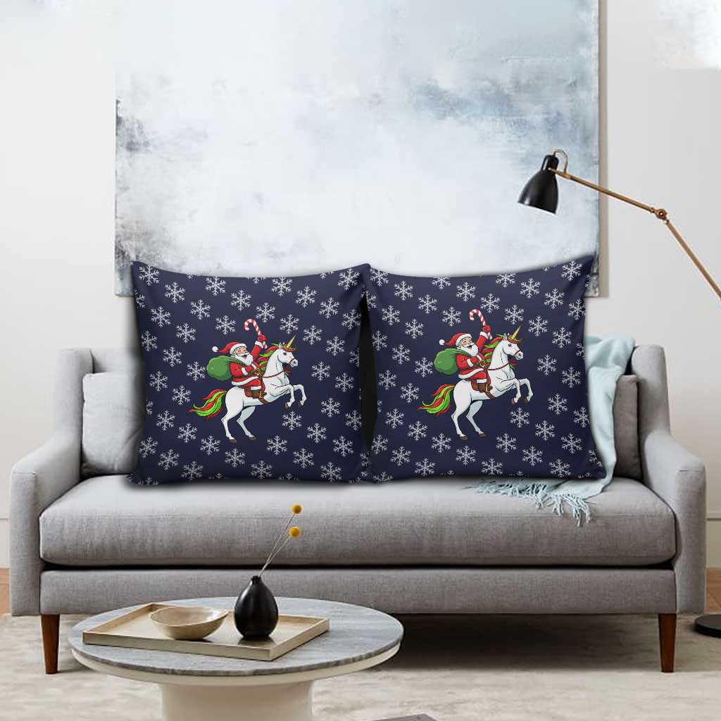 Horse And Santa Claus Christmas Christmas Pillow Cover Xmas Holiday Patterns - Wonder Print Shop