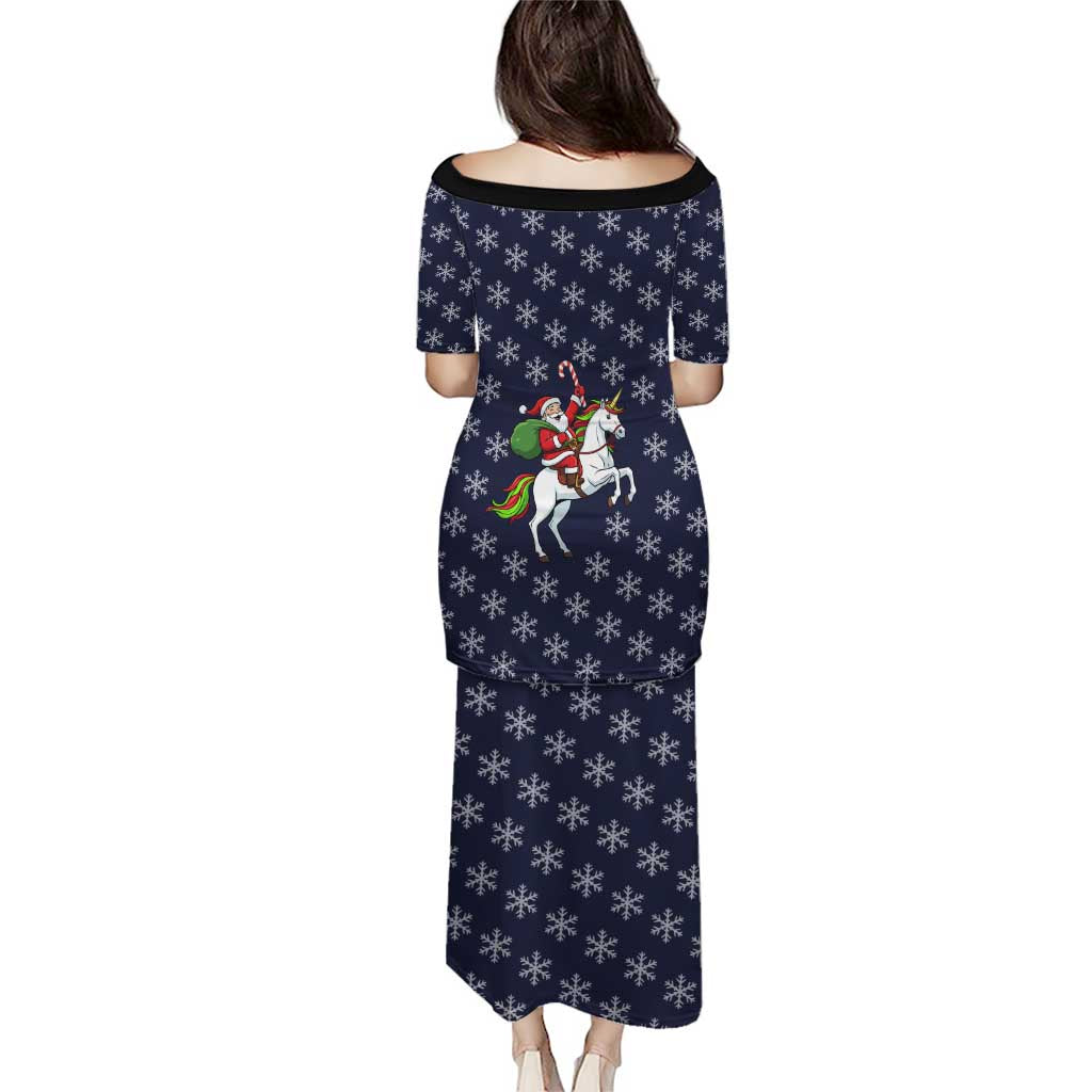 Horse And Santa Claus Christmas Christmas Puletasi Xmas Holiday Patterns - Wonder Print Shop