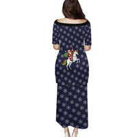 Horse And Santa Claus Christmas Christmas Puletasi Xmas Holiday Patterns - Wonder Print Shop