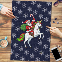 Horse And Santa Claus Christmas Christmas Puzzle Xmas Holiday Patterns - Wonder Print Shop